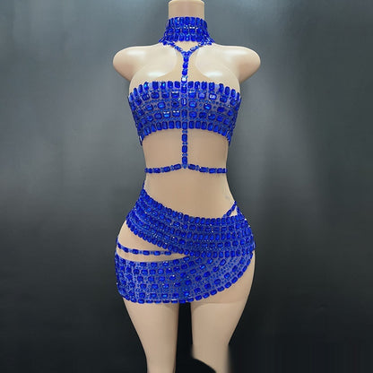 High-end And Fashionable Rhinestone Tube Top Short Skirt Top Vest