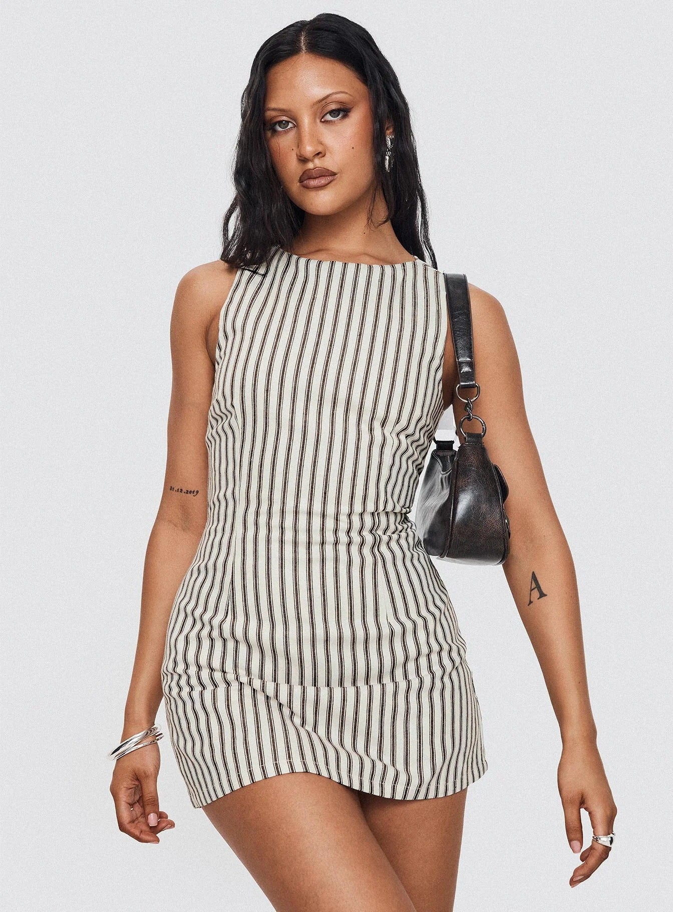 Round-neck Comfortable Casual Striped Sleeveless Dress