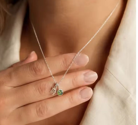 Stainless Steel Birthday Stone Necklace