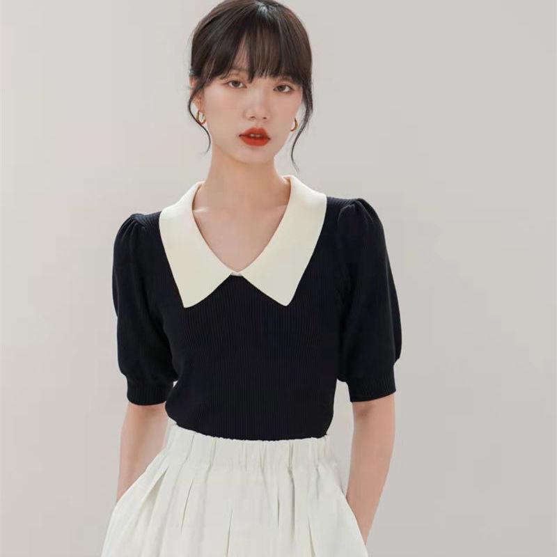 Fashion Puff Sleeve Knitwear Women's Top