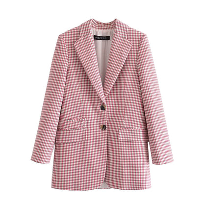 European And American Style New Fashion Houndstooth Casual Suit Jacket, Hakama
