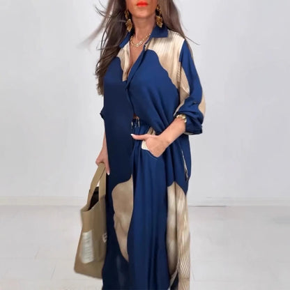 European And American Three-quarter Sleeve Printed Top And Pants Commute Leisure Suit