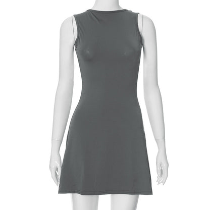 Backless Ruffles Casual Package Hip Dress