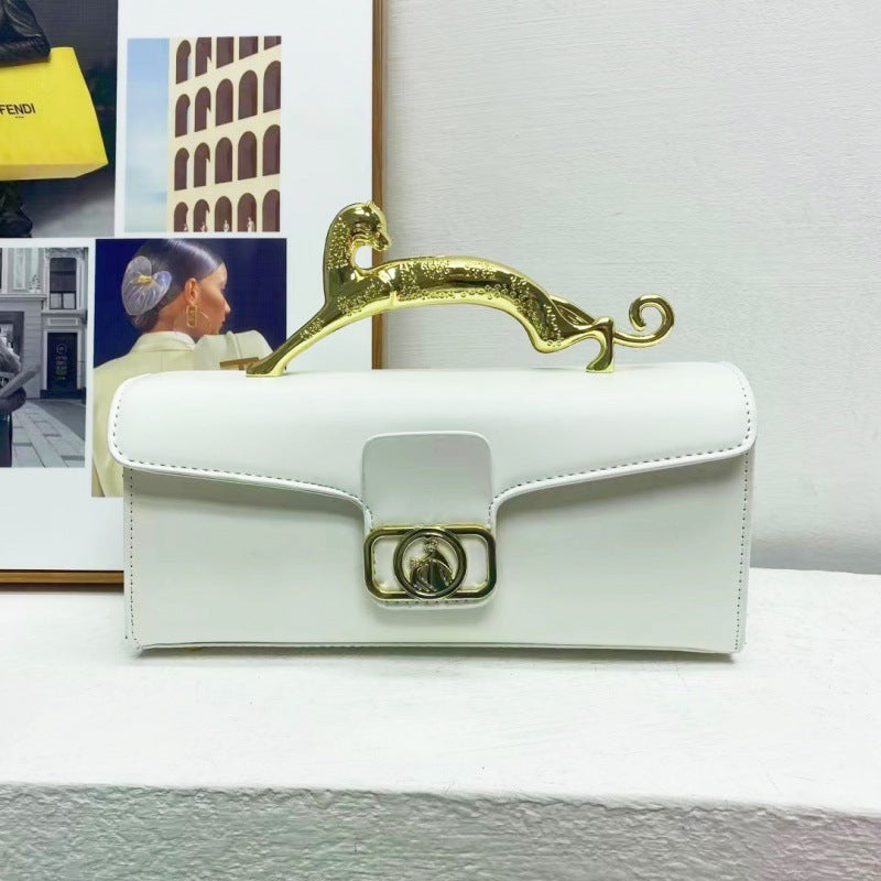 Women's Bag Is Fashionable And Simple, With A Hard Handle And A Carrying Crossbody Bag