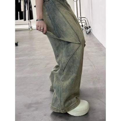 High Street Wide Leg Pants Design High Fashion Brand Loose Straight Pants
