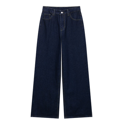 Fashion Loose Blue Denim 2-piece Set Vintage Long Sleeve Shirt Trousers