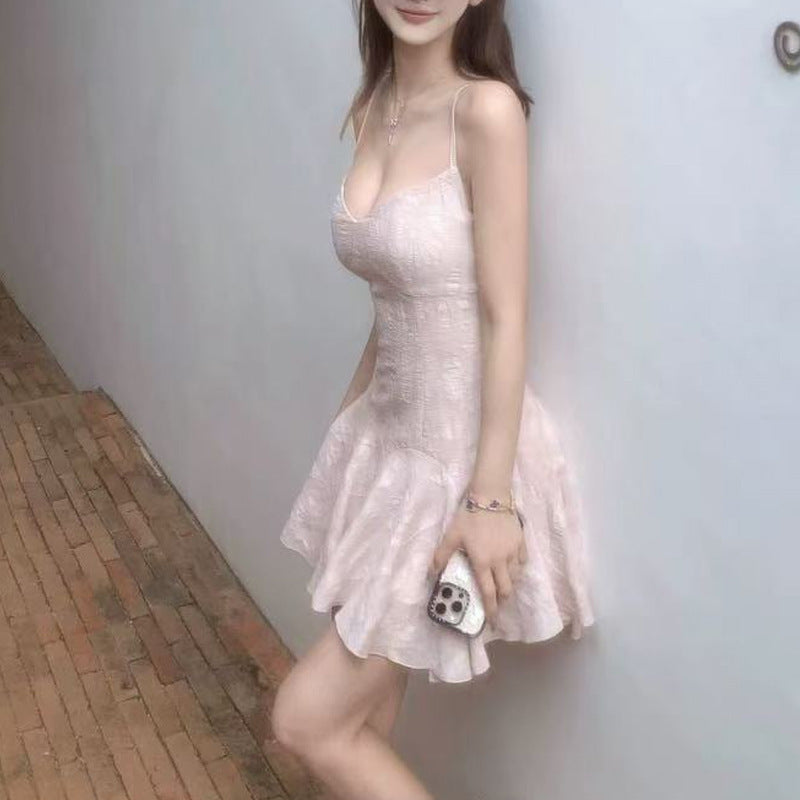 Women's Design Sense V-neck Waist-tight Slim Fit Dress