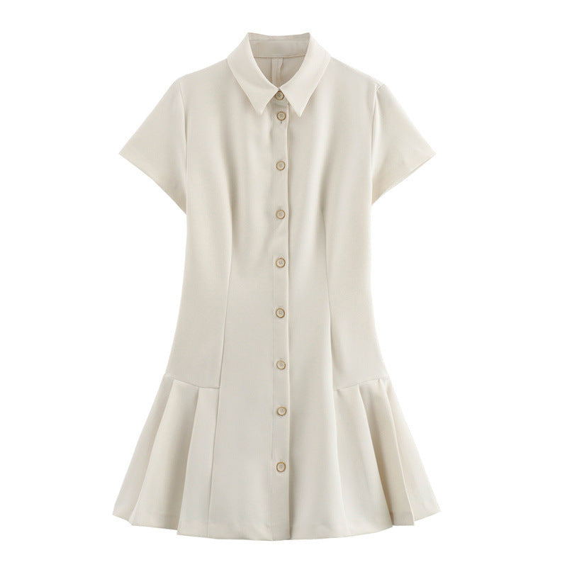 European And American Casual Shirt Style Mini Dress