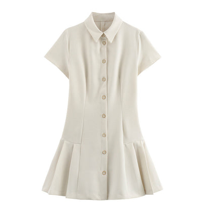 European And American Casual Shirt Style Mini Dress