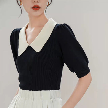 Fashion Puff Sleeve Knitwear Women's Top