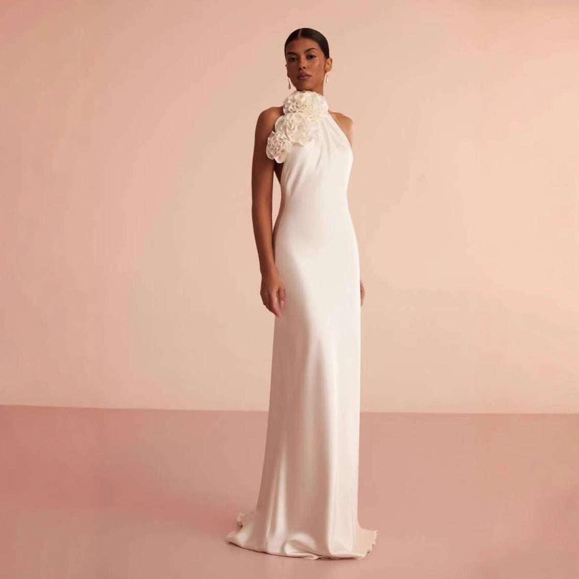 Halter Backless Evening Dress Niche Elegant