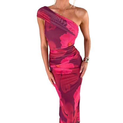 New European And American Plaid Waist Tight Sexy Backless Spaghetti Straps Dress Women