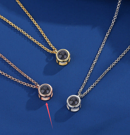 Projection Necklace Circular Collarbone Chain For Women