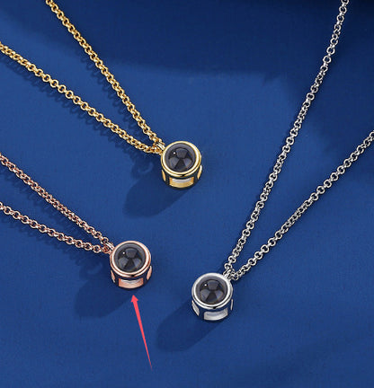 Projection Necklace Circular Collarbone Chain For Women