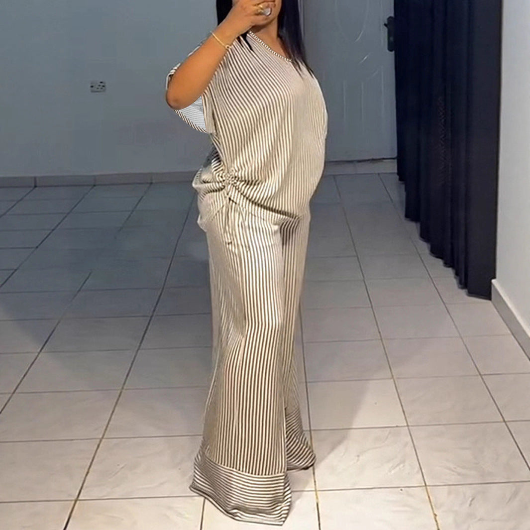 Straight Plus Size Set With Drawstring On Both Sides