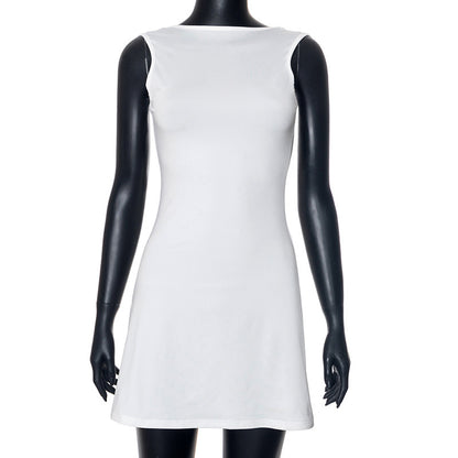 Backless Ruffles Casual Package Hip Dress