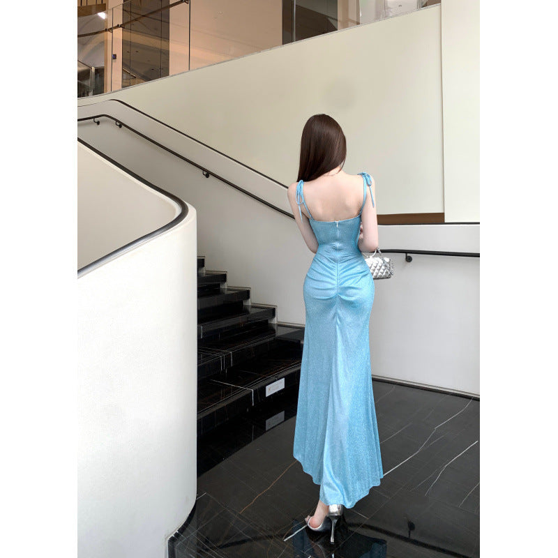 Sling Pleated Slim-fit Slim-fit Long Sling Fishtail Skirt