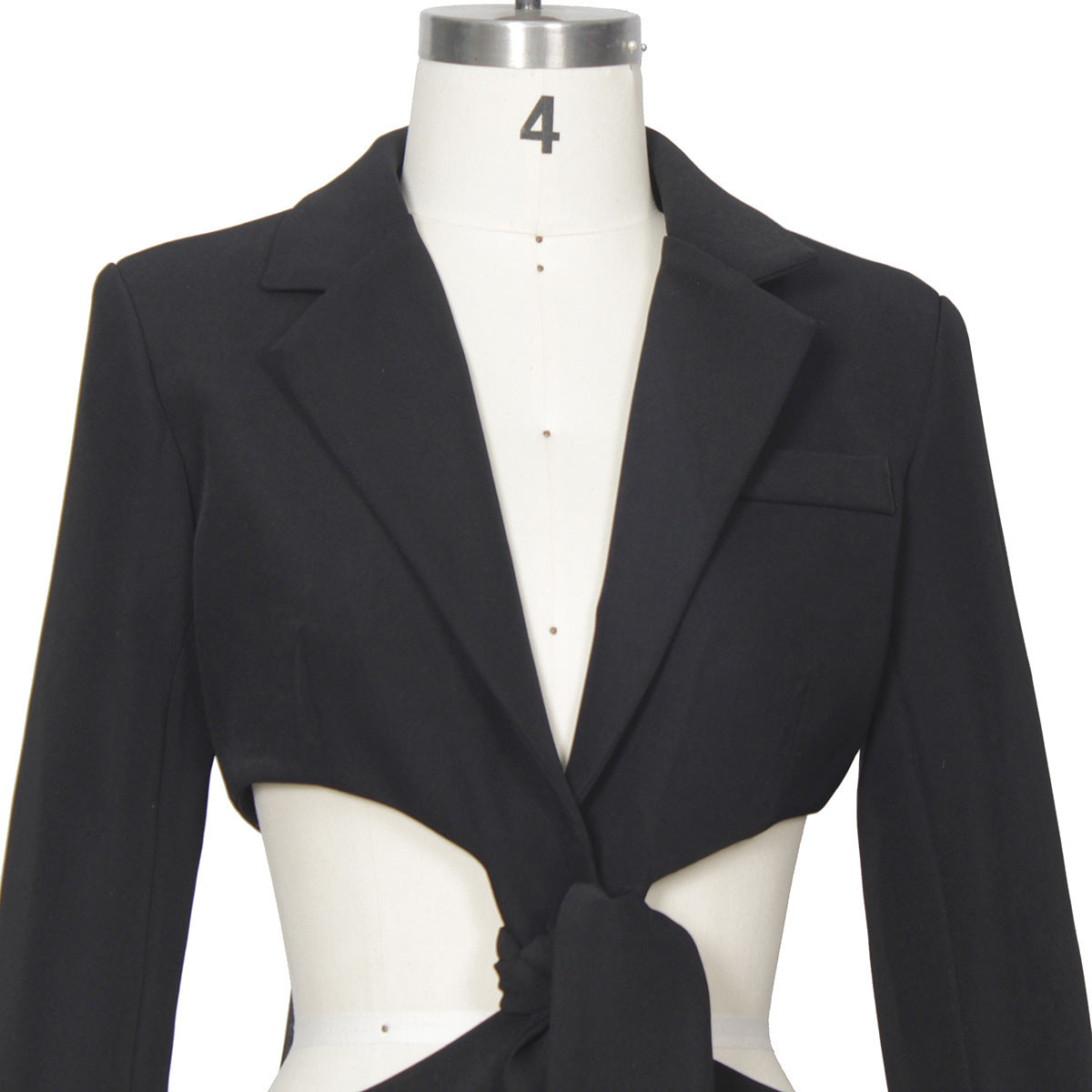 Women's High Street Style Hollowed Out Midriff Outfit Lace-up Small Suit Jacket