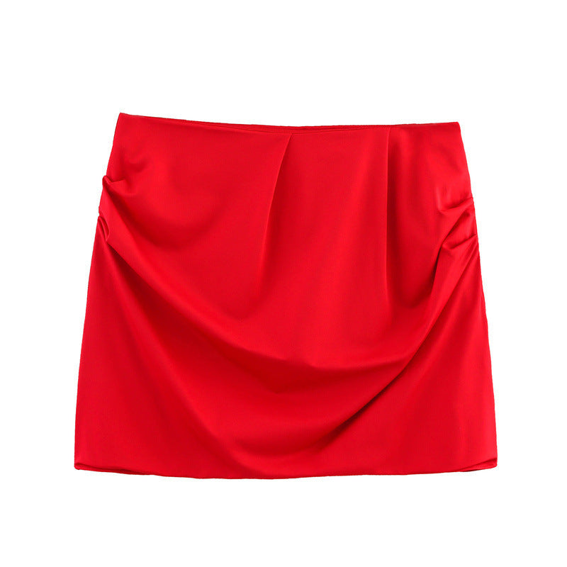 Solid Color Sleeveless Cold-shoulder Sexy Jumpsuit Base Clothing Slim Fit Slimming Ruffle Hip One-step Skirt